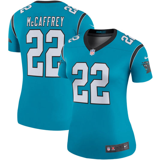 Women's Carolina Panthers Christian McCaffrey Color Rush Legend Player Jersey Blue