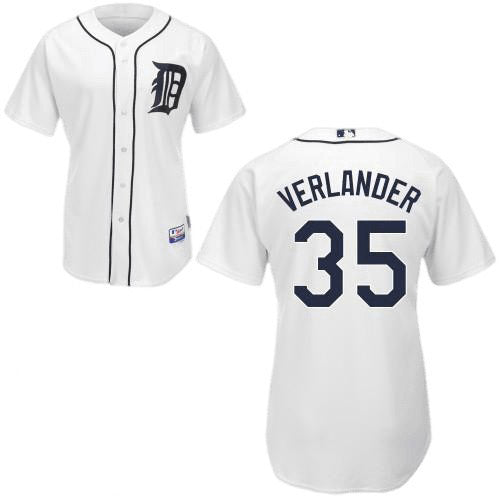 Women's Detroit Tigers Justin Verlander Replica Home Jersey - White