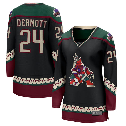 Travis Dermott Arizona Coyotes Fanatics Branded Women's 2021/22 Home Breakaway Jersey - Black