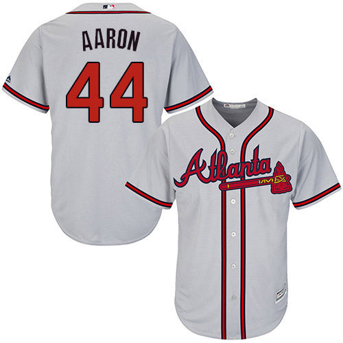 Youth Atlanta Braves Hank Aaron Replica Road Jersey - Gray