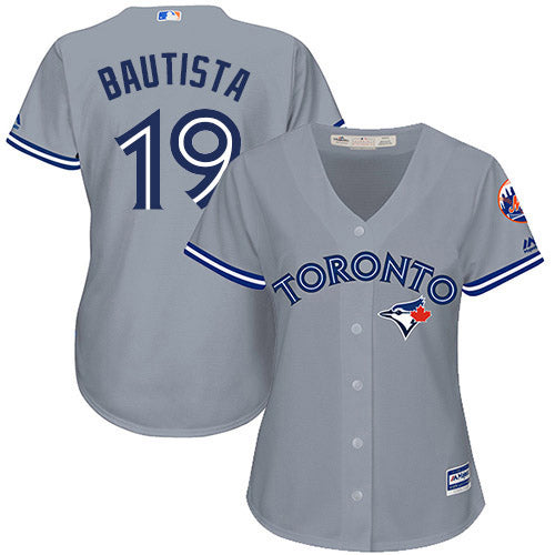 Women's Toronto Blue Jays Jose Bautista Replica Road Jersey - Gray