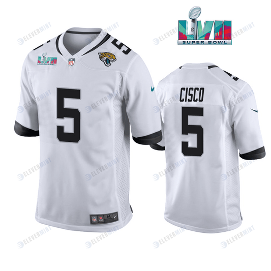 White Andre Cisco 5 Jacksonville Jaguars Super Bowl LVII Super Bowl LVII White Men Game Jersey- White