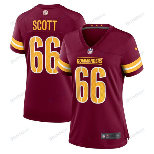 Trenton Scott 66 Washington Commanders Women Team Game Jersey - Burgundy