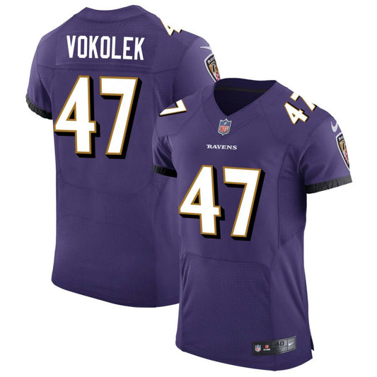 Travis Vokolek Baltimore Ravens Nike Speed Machine Elite Jersey - Purple