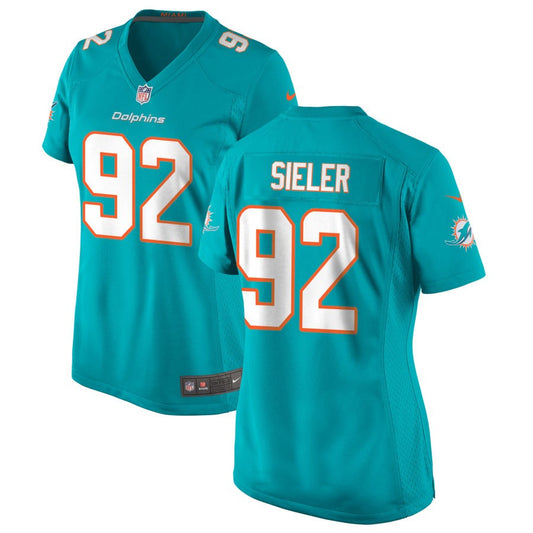 Zach Sieler Miami Dolphins Nike Women's Game Jersey - Aqua