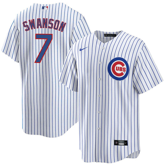 Youth Dansby Swanson Chicago Cubs White Home Replica Jersey