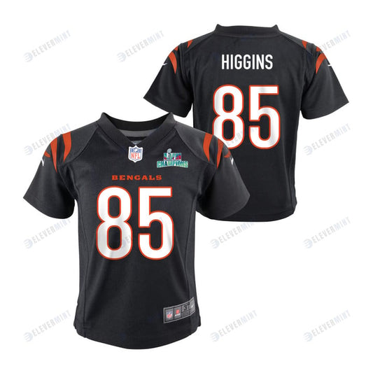 Tee Higgins 85 Cincinnati Bengals Super Bowl LVII Champions Youth Game Jersey - Black