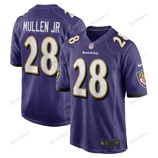 Trayvon Mullen Jr. 28 Baltimore Ravens Men Team Game Jersey - Purple