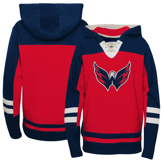 Washington Capitals Preschool Ageless Revisited Lace-Up V-Neck Pullover Hoodie - Red