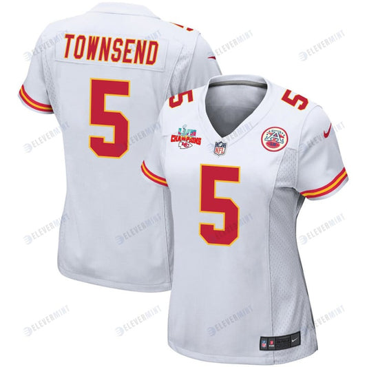 Tommy Townsend 5 Kansas City Chiefs Super Bowl LVII Champions 3 Stars Women Game Jersey - White