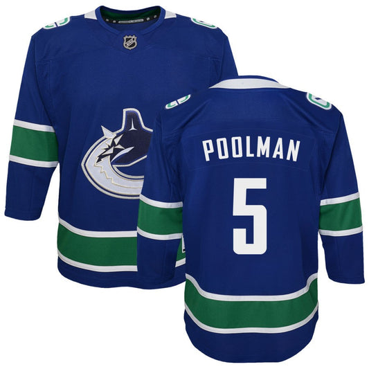 Tucker Poolman Vancouver Canucks Youth Premier Jersey - Blue